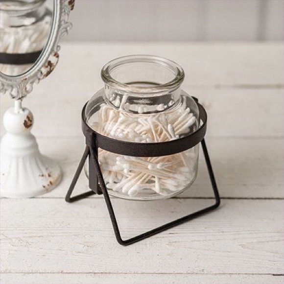 Decor Steals Accents Apothecary Glass Jar With Black Metal Stand